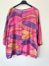 Load image into Gallery viewer, Italian Made Cotton Top Abstract ~ Pink Sz 8-18

