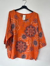 Load image into Gallery viewer, Italian Made Cotton Top Mandala ~ Orange Sz 8-18
