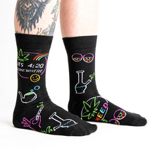 Load image into Gallery viewer, It's 4:20 Somewhere - Men's Crew Socks by Sock it to Me
