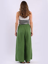 Load image into Gallery viewer, Made in Italy Wide Leg Linen Trousers ~ Green
