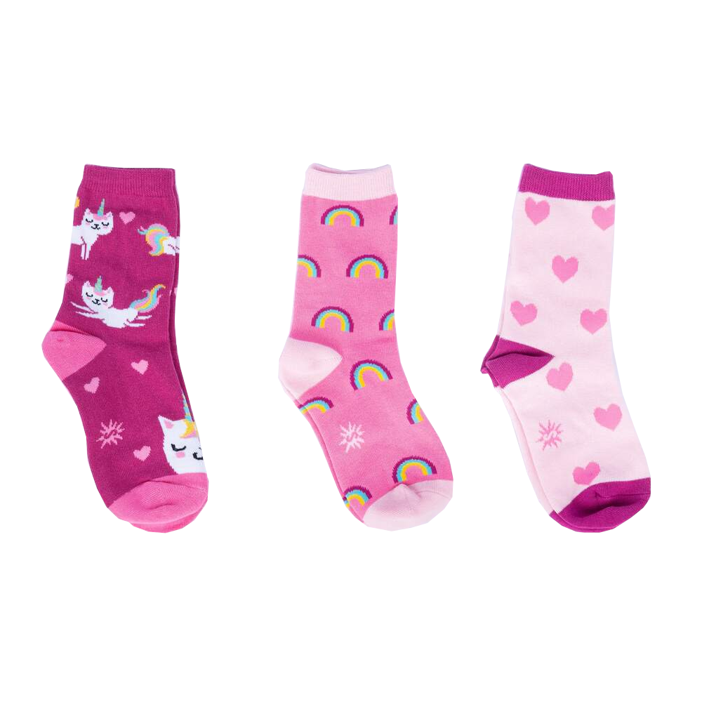 Look At Me Meow Kids Crew Socks Pack of 3 ~ Sock it to Me ~ Two Sizes
