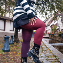 Load image into Gallery viewer, SNAG Duo 80 Den Tights ~ Plurgundy
