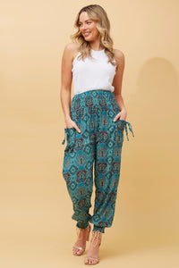 Caroline Morgan Relaxed Tahani Harem Pants ~ Green