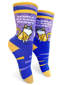 People Stress Meowt ~ Women's Crew Socks by Groovy Things