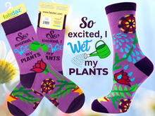 Load image into Gallery viewer, So Excited, I Wet my Plants ~ Women's Crew Socks
