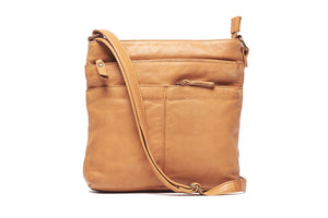 Michelle Cross Body Bag Camel ~ Oran Leather