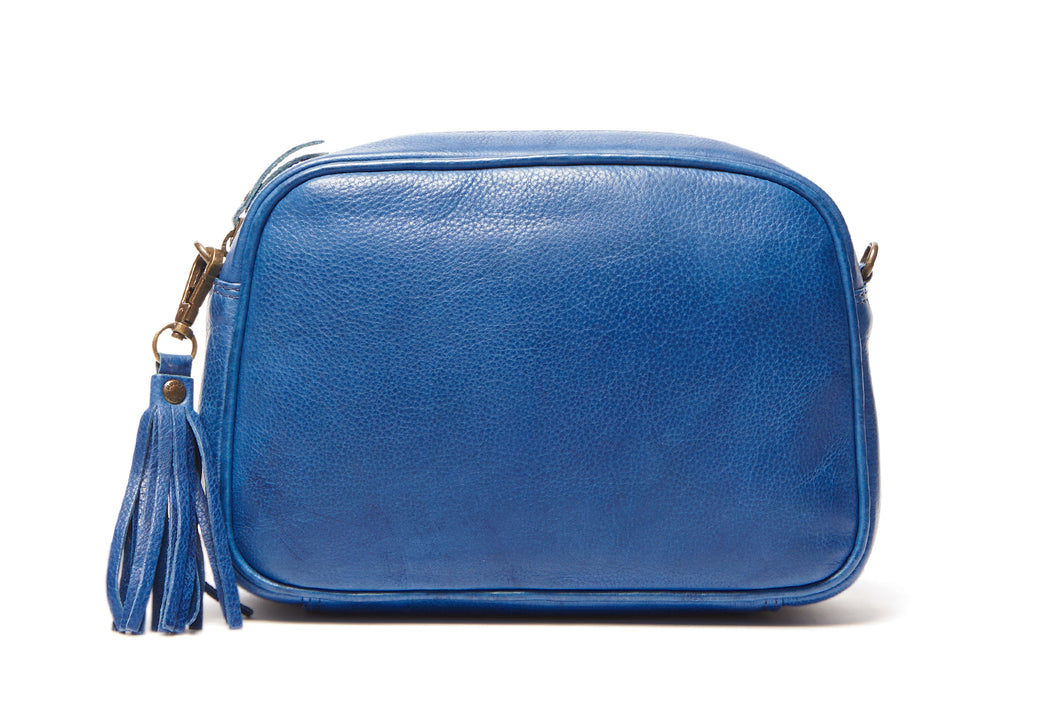 Lucia Cross Body Bag Blue ~ Oran Leather