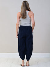 Load image into Gallery viewer, Italian Made Barrel Leg Corduroy Trousers ~ Navy
