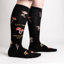 Load image into Gallery viewer, STRETCH-IT™ Let That Shiitake Go - Wide Calf Knee Highs by Sock it to Me
