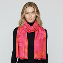 Load image into Gallery viewer, Crimson Blossom Cotton/Modal Designer Scarf
