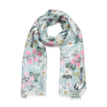 Load image into Gallery viewer, Songbird Blossom Garden ~ Cotton/Modal Wearable Art Scarf
