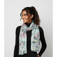 Load image into Gallery viewer, Songbird Blossom Garden ~ Cotton/Modal Wearable Art Scarf
