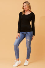 Load image into Gallery viewer, Caroline Morgan Viscose Stretch Top ~ Black
