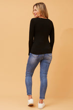 Load image into Gallery viewer, Caroline Morgan Viscose Stretch Top ~ Black

