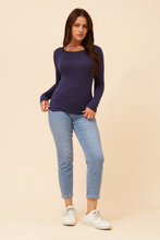 Load image into Gallery viewer, Caroline Morgan Viscose Stretch Top ~ Navy
