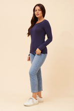 Load image into Gallery viewer, Caroline Morgan Viscose Stretch Top ~ Navy
