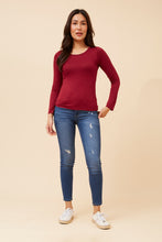 Load image into Gallery viewer, Caroline Morgan Viscose Stretch Top ~ Burgundy
