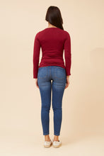 Load image into Gallery viewer, Caroline Morgan Viscose Stretch Top ~ Burgundy
