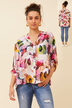 Load image into Gallery viewer, Caroline Morgan Viscose Print Top ~ Floral on White
