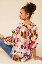 Load image into Gallery viewer, Caroline Morgan Viscose Print Top ~ Floral on White
