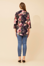 Load image into Gallery viewer, Caroline Morgan Viscose Print Top ~ Navy Bloom
