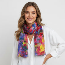 Load image into Gallery viewer, Impressionist Garden Bloom ~ Cotton/Modal Wearable Art Scarf

