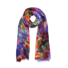 Load image into Gallery viewer, Impressionist Garden Bloom ~ Cotton/Modal Wearable Art Scarf
