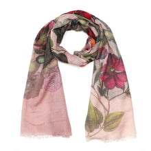 Load image into Gallery viewer, Botanical Bloom Blush Pink ~ Cotton/Modal Wearable Art Scarf
