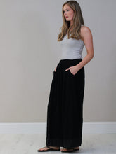 Load image into Gallery viewer, Italian Made Wide Leg Corduroy Trousers ~ Black
