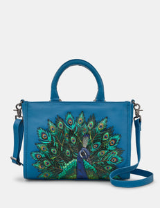 Peacock Plume ~ Leather Grab Bag (Version 2)