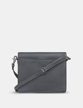 Load image into Gallery viewer, Bronte Bookworm Grey Leather Flap Over Bag (Triple Gusset )
