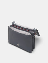 Load image into Gallery viewer, Bronte Bookworm Grey Leather Flap Over Bag (Triple Gusset )
