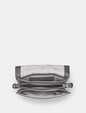 Load image into Gallery viewer, Bronte Bookworm Grey Leather Flap Over Bag (Triple Gusset )
