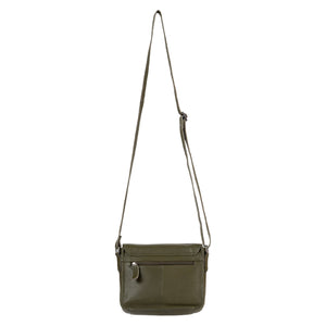 Greenwood Leather Julie Crossbody Satchel Bag ~ Olive Green