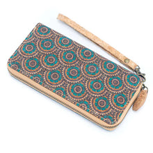 Load image into Gallery viewer, Cork Zip Around Purse ~ Multicolour Patterns (various options)
