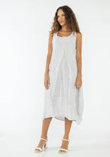 Load image into Gallery viewer, Colette Italian Made Linen Sleeveless Pinstripe Maxi Dress ~ White
