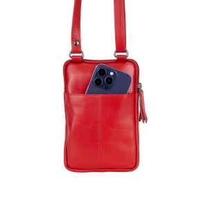 Greenwood Leather Gail Compact Crossbody Bag ~ Red