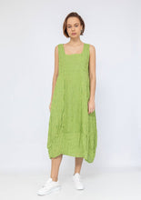 Load image into Gallery viewer, Colette Italian Made Linen Sleeveless Pinstripe Maxi Dress ~ Bottle Green
