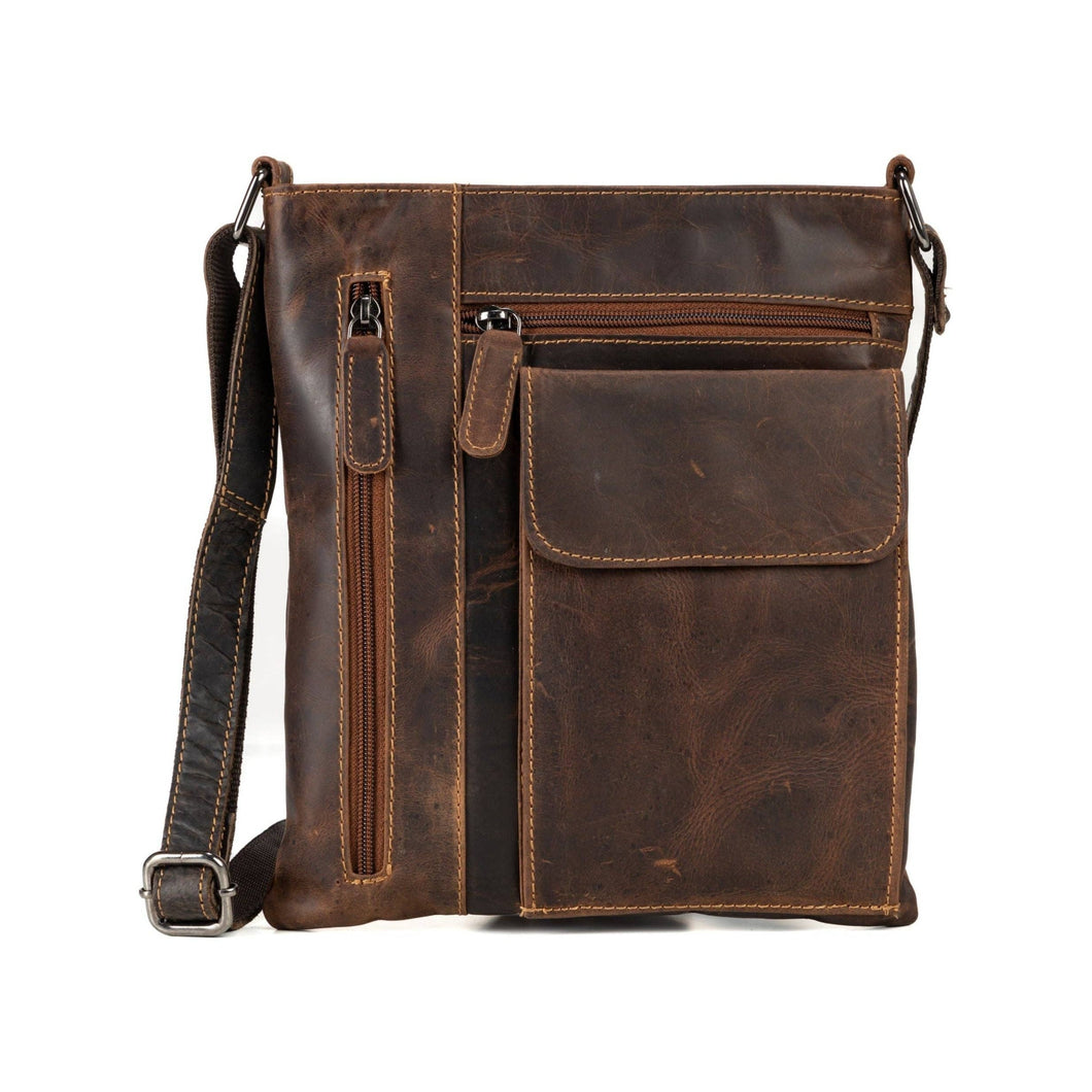 Greenwood Leather Lucy Ladies Cross Body Bag Lucy ~ Mid Brown