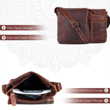 Load image into Gallery viewer, Greenwood Leather Luna Small Cross Body Bag ~ Brown
