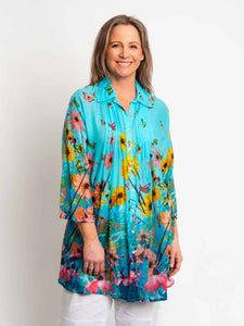 Mozaic Spring Garden Long Shirt ~ Sz S-XXL