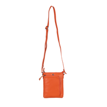 Load image into Gallery viewer, Greenwood Leather Helen Compact Crossbody Bag ~ Orange
