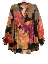 Load image into Gallery viewer, Colette Floral 100% Cotton Shirt ~ Black
