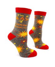 Load image into Gallery viewer, I&#39;m a Ray of Fuckin&#39; Sunshine ~ Women&#39;s Crew Socks by FabDaz
