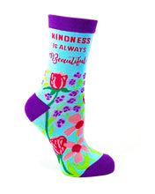Load image into Gallery viewer, Kindness is Always Beautiful ~ Ladies&#39; Crew Socks by FabDaz
