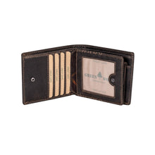 Load image into Gallery viewer, Greenwood Leather Mason Men&#39;s Wallet w/Coin Pocket ~ Brown
