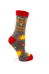 I'm a Ray of Fuckin' Sunshine ~ Women's Crew Socks by FabDaz