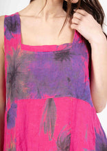 Load image into Gallery viewer, Colette Italian Made Linen Sleeveless Truffula Dress ~ Royal Blue
