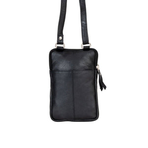 Greenwood Leather Gail Compact Crossbody Bag ~ Black