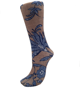 Celeste Stein - Natural Linen Flowers - Trouser Sock